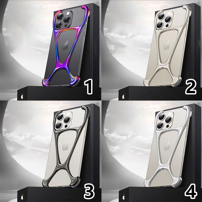 Frameless metal mobile phone protective case