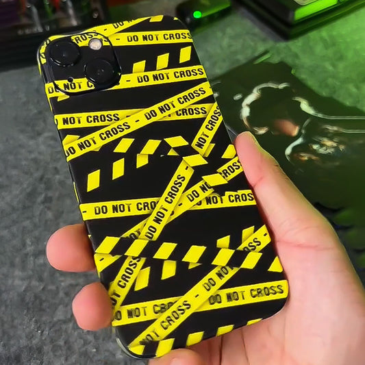 Warning line mobile skin sticker